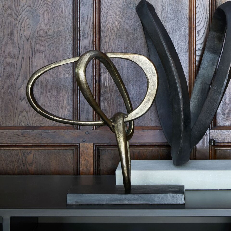 Brass Knot Object on Stand West Elm UK